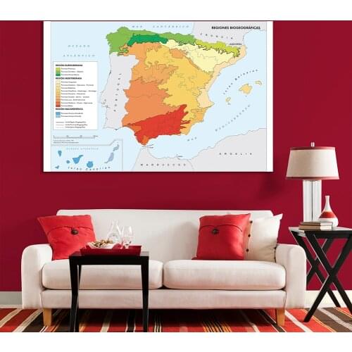225*150cm The Spain Region Distribution Map(In Spanish)Non-woven Canvas Painting Wall Art Poster Home Decoration School Supplies