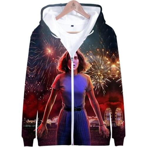 Amazon Stranger-thing 3 Strange Things 3D Casual Zipper Hoodie Cross-border Manufacturers Cn(origin) Sidno