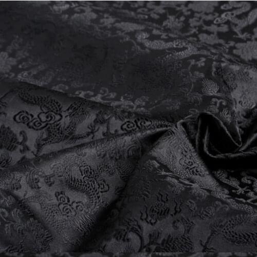 75cm*100cm Brocade fabric costume antique doll clothing costume fabric clothing fabric brocade - black Black Dragon dress fabric