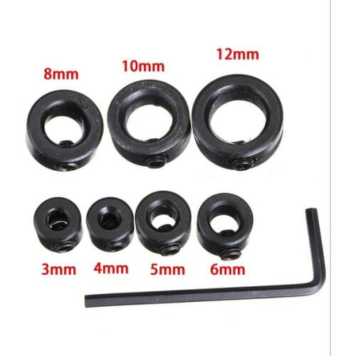 8Pcs / set Woodworking Drill Bit Depth Stop Collars Ring Positioner Drill Locator qstexpress