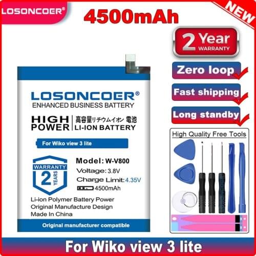 LOSONCOER Good Quality Battery 4500mAh W-V800 Battery for Wiko View 3 Lite W-V800 Mobile Phone Batteries