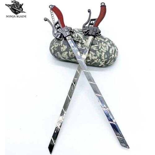 AOT Mikasa Ackerman Sword Eren Jaeger Blade Master Sergeant Weapon Mini Metal Model Swordkeychain For Anime Lovers Gifts