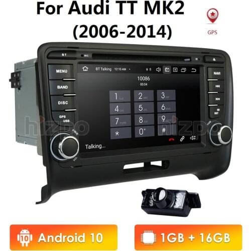 IPS Quad Core Android 10 2DIN Car DVD GPS Nav For Audi TT MK2 8J 2006 2007 2008 2009 2010 2011-2014 multimedia player autoradio