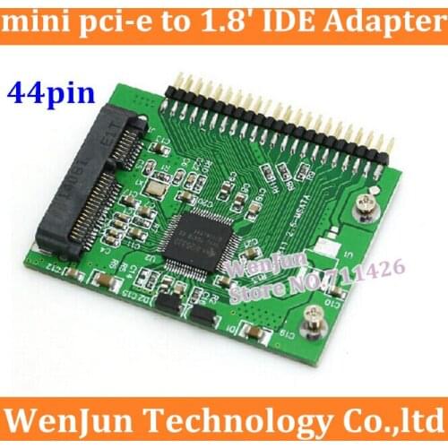 Free Shipping NEW 3.3V min pci-e to 1.8' IDE Adapter Card 44pin 1.8' mini pcie SSD Adapter Card for laptop