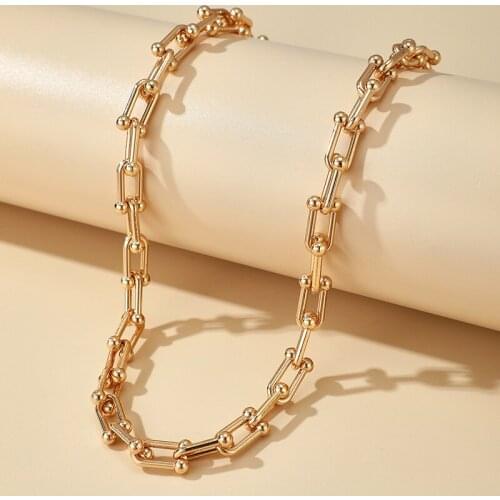 Bohemian Gold Color Alloy Chain Choker Necklace for Women 2021 Trendy Adjustable Clavicle Chains Party Jewelry Wholesale