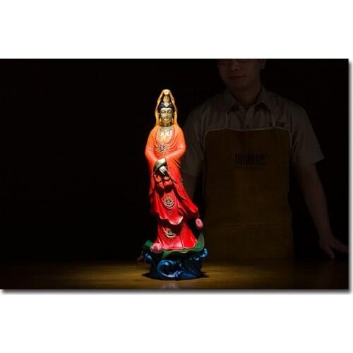 55cm large Limited Edition Home TOP Collection family Effective Blessing Handmade color brass Sculpture Guanyin Buddha statue