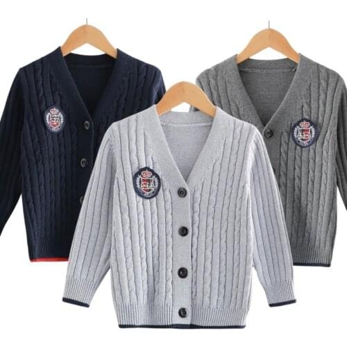 Brand Children Clothes Autumn Winter Kids Knitted Sweaters For Boys Cardigan Thick Baby Jacket School Wool Coat Girls Outfit