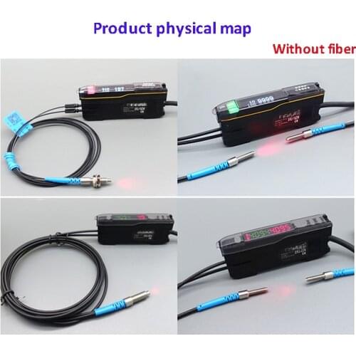 Digital display fiber amplifier diffuse reflection through-beam fiber optic sensor m3/m4/m6 fiber available