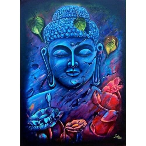 DIY Painting By Numbers Religious Buddha Oil Coloring By Numbers Wall Art Canvas Picture Hand Painted Home Decoration 40x50CM