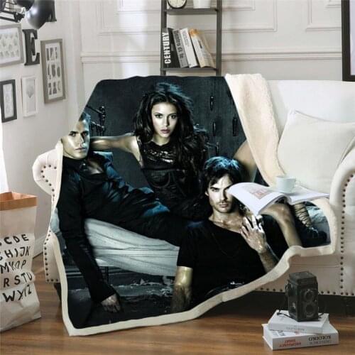 The Vampire Diaries 3d Printed Fleece Blanket for Beds Thick Quilt Fashion Bedspread Sherpa Throw Blanket Adults Kids 02