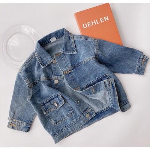 Boys girls fashion denim jackets 2020 Autumn all-match casual coats outwears