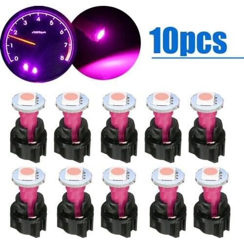 Purple Car Instrument Panel 10x10x20 Mm 5050 SMD 74 T5 LED Car Accessories DC 12V