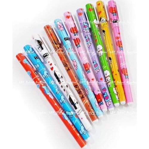10 pcs/lot Cute Cartoons gel pens Kawaii 0.38mm 10 colors Signature pen for writing school supplies escolar kids stationery gift