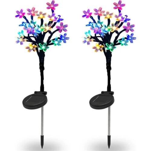 20 Led Solar Outdoor Garland Lights Powered Peach Flower Fairy String Lights Waterproof Christmas Garden Decoration Lights