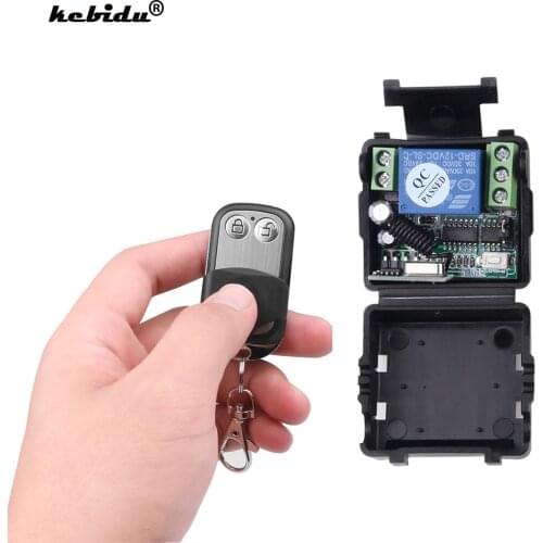 Kebidu Wireless Remote Control Switch DC 12V 10A 1CH relay Receiver Module and RF Transmitter 433 Mhz Remote Controls
