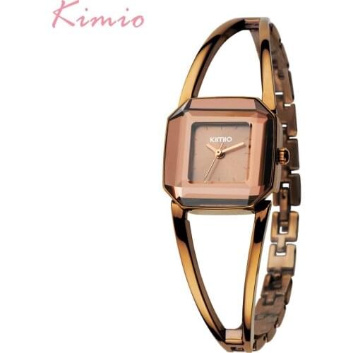 Kimio Luxury Fashion Square Dial Women Watches Alloy Bracelet Wristwatches Ladies Quartz Clock Female Gift Box relogio feminino
