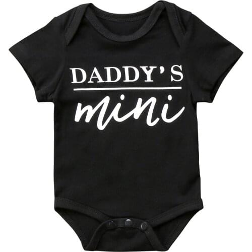 Newborn Baby Boys Girls Letter Printed Romper Short Sleeve Jumpsuit Clothes Outfits