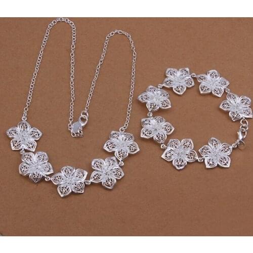 Hot selling 925 jewelry silver plated jewelry set fashion jewelry set Jewelry Set SMTS452