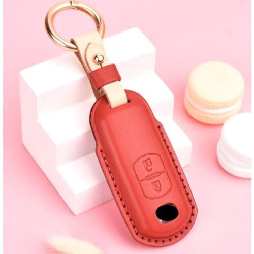 Leather Car Key Case Cover for Mazda 2 3 6 Atenza Axela Demio CX-5 CX5 CX-3 CX7 CX-9 2015 2016 2017 2018 2019 Accessories