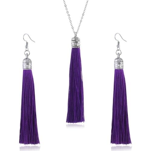 LZHLQ Fashion Tassel Necklace Sets Trendy Women Sweater Chain Necklaces Accessories Set