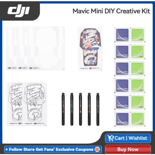 DJI Mavic Mini DIY Creative Kit Includes blank shell stickers and colorful markers allow users to personalize their Mavic Mini