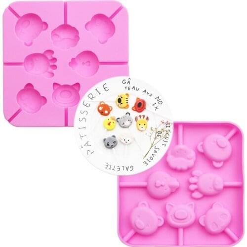 Cartoon lollipop silicone mold Chocolate mold with 20 sticks