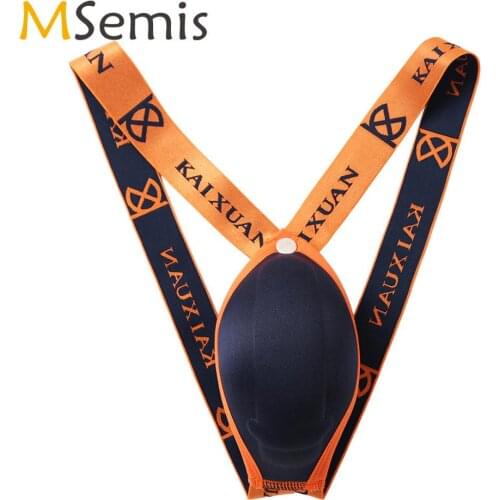 Mens Sissy Sexy Panties Stretchy U Shape Sponge Penis Pouch Pad Jockstraps Briefs Open Butt Tangas Thong Homme Erotic Lingerie