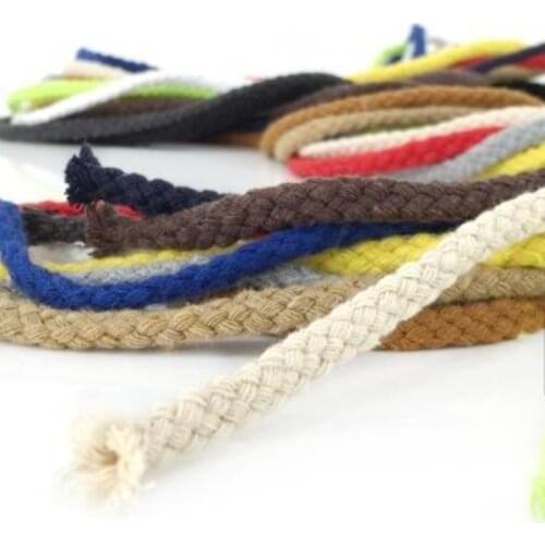 Soft Simple 8-Strand Color Woven Cotton Rope For Waist Rope Clothes Trousers Material