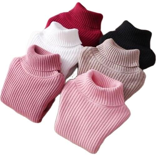 2021 New Fashion Children Sweaters Knit Sweaters Fashion Girls Boys Turtleneck Knit Sweater