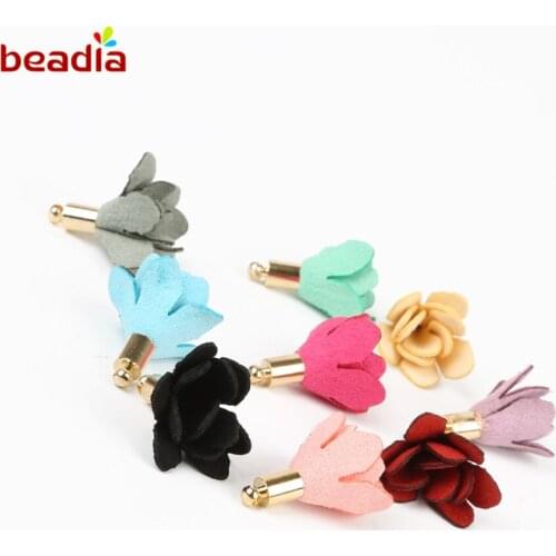 Beadia New Arrival Korean velvet flowers tassel pendant Lovely Small Multiple Colour For Decoration DIY Supplies accessories