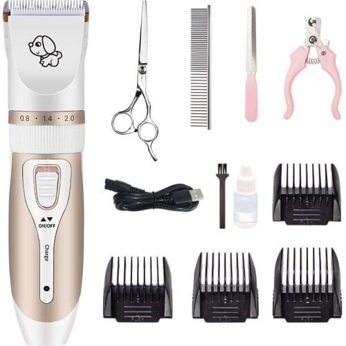 Rechargeable Professional Hair Clipper Pet Hair Trimmer Dog Hair Clipper Grooming Shaver Set Pets Haircut Cat Tool