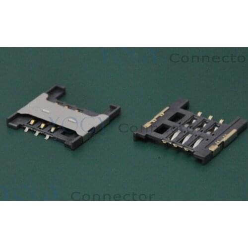 100pcs 6pin SIM card slot connectors, size 16.3*16.3mm, fit for phone, tablet, Vehicle Navigation