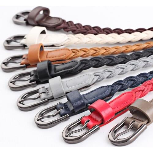 Classic retro wax rope dress woven belt female pin buckle fashion dress trouser belt hand-woven ladies belts Braided Belt Casual