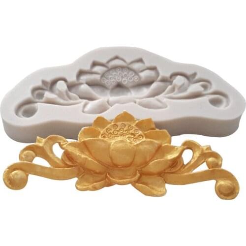 Lotus Relief Silicone Mold Fondant Mould Cake Decorating Tools Chocolate Gumpaste Mold, Sugarcraft, Kitchen Accessories