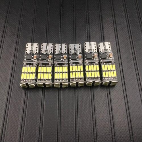 T10 W5W 194 501 LED Canbus No Error 26 SMD 4014 Chip Reading Instrument Light Wedge Dome Bulb 12V Auto Warm White Signal Lamp
