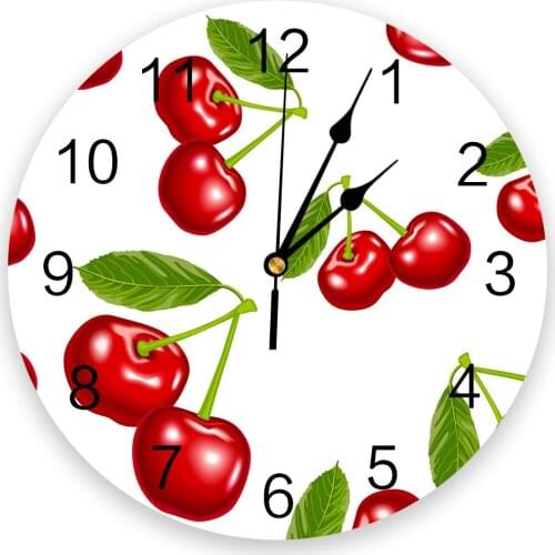 Cherry Fruit Wall Clock Kitchen Living Room Wall Ornament Wall Clock Modern Design