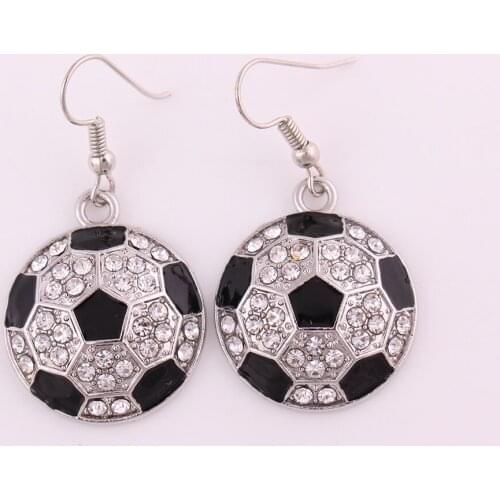 Female Earrings Sports Style Jewelry Soccer Shape And Beautiful Sparkling Crystals Material Zinc Alloy Provide Dropshipping