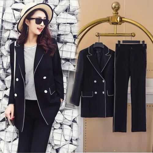 Casual suit jacket female 2018 spring and autumn fashion two sets of Korean suit jacket Slim was thin nine pants TB18150