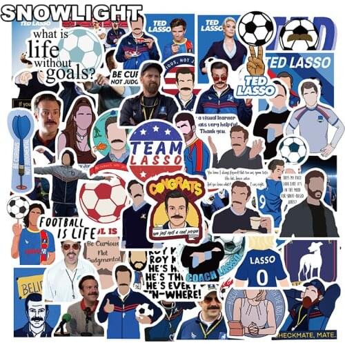 10/50pcs/set Cartoon Ted Lasso TV Show Graffiti Stickers For Laptop Diy Luggage Phone Case Skateboard Kids Helmet Mixed Guitar