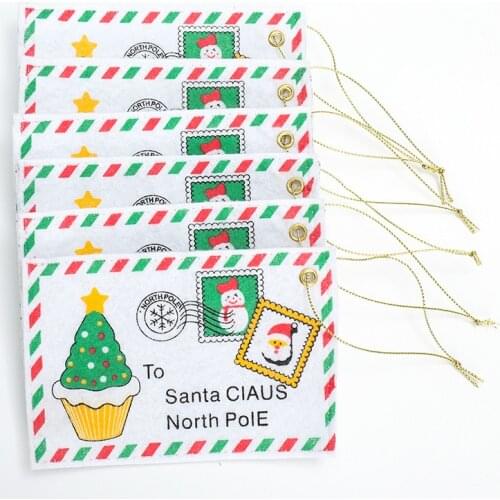 10pcs White Christmas Decoration Navidad New Year Santa Claus Envelope Small Gift Candy Bags Christmas Decorations for Tree Home