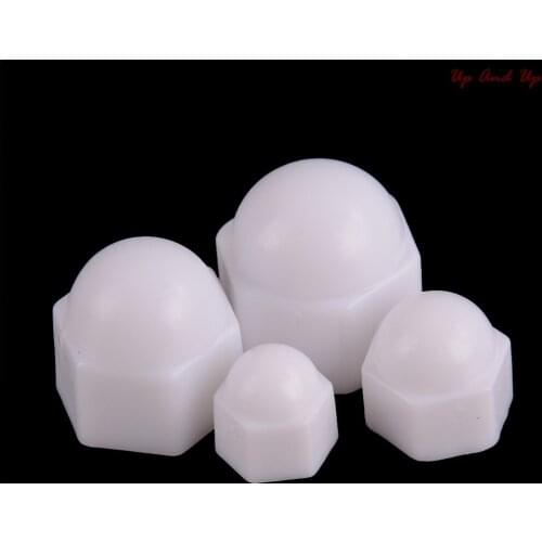 10x M6 M8 M10 M12 White Dome Bolt Nut Protection Caps Cover Hex Hexagon