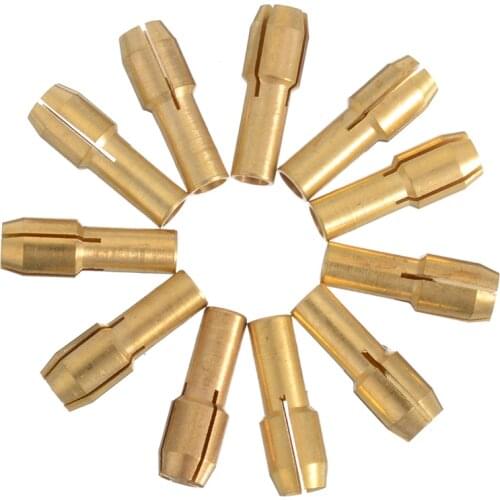 11 Pieces 0.5mm-3.2mm Mini Drill Brass Collet Chuck 4.3mm Shank for Rotary Tool