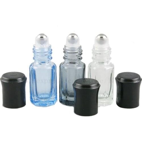 3ml Empty Mini Glass roll on bottles for essential oils Refillable perfume bottle deodorant containers 12pcs