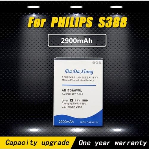 High quality 2900mAh AB1700AWML Li-ion Phone Battery for PHILIPS S388 CTS388 battery Free shipping