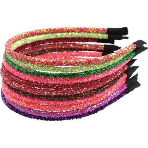 David accessories Hair Accessories Bling Glitter Hairband Girls Solid Candy Color Women Hair Hoop Headband,1Yc8455