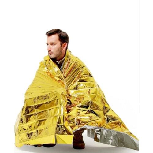 160*210CM Emergency Blanket Outdoor Survive First Aid Rescue Kit Windproof Waterproof Foil Thermal Blanket for Camping Hiking