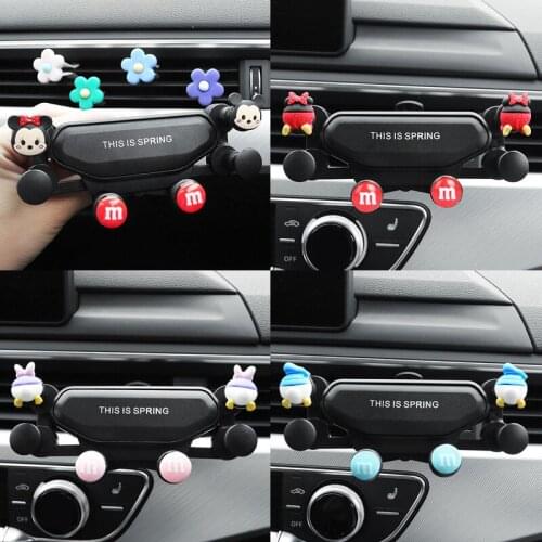 Disney Mickey Car Phone Holder Air Conditioning Air Outlet Decoration Car Navigation Stand for IPhone Samsung Huawei Xiaomi OPPO