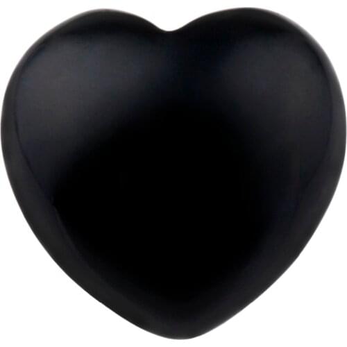 TUMBEELLUWA Black Obsidian Puff Heart Healing Crystal Palm Stone,Worry Stone Chakra Reiki 0.9