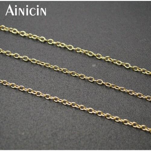 Colorfast Real Gold Palting 1.5mm Thin Chains DIY Jewelry Making Findings Necklace Earring Accessories 10meter