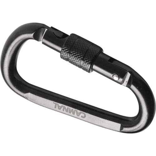 D-Shaped 30KN/6600lbs Screw Locking Carabiner for Outdoor Rock Climbing
